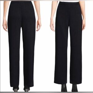 ST JOHN Womens Santana Knit Pants‎ Size 6 Black Quiet Luxury Minimalist Dog Show
